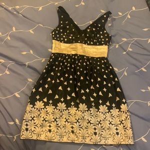 Speechless silky polyester print black and white dress